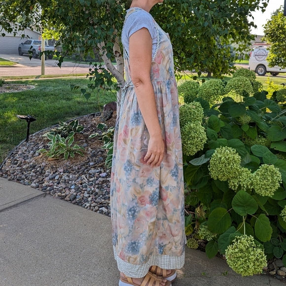 flowy rayon VINTAGE MAXI DRESS jumper S - Picture 5 of 8